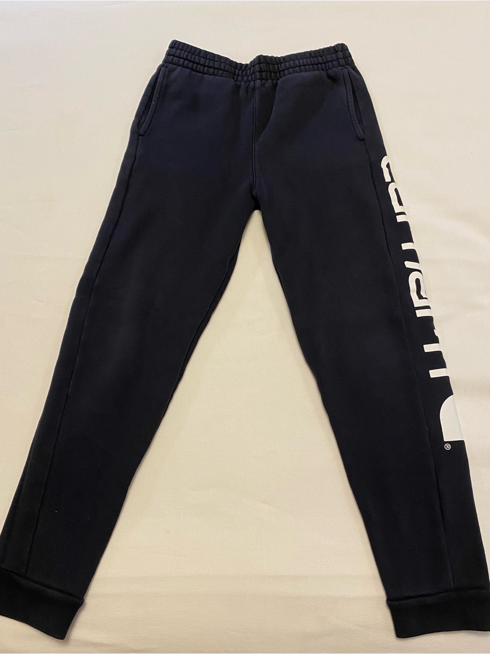 Carhartt Black Sweatpants with White Side Logo Streetwear